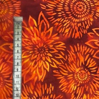 Preview: ORANGE - Campfire - Batikstoff aus Indonesien